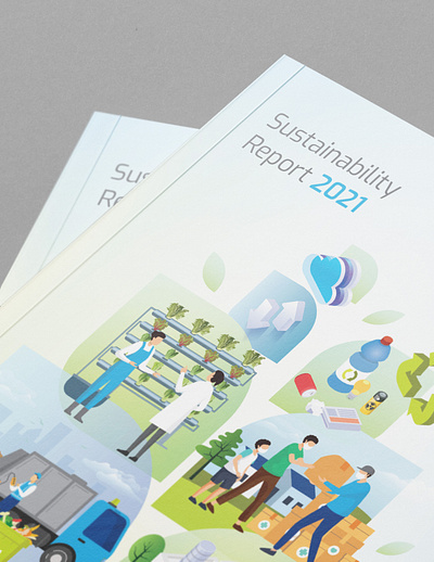 BeFa Sustainability Report 2021 annual report blue book design corporate cover design ecology financial flat go green gradient graphic design green illustration infographic isometric layout publication sustainability sustainability report vector