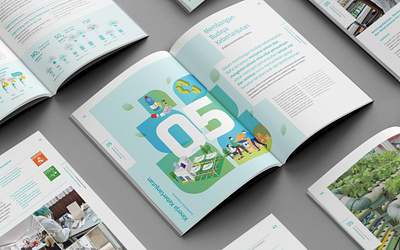 BeFa Sustainability Report 2021 annual report blue book book design cover design ecology flat go green graphic design green illustration infographic isometric layout leaf pollution publication sustainability sustainability report vector