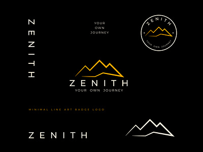 Zenith | Adventure/Mountain Logo Design & Branding | Travel logo adventure logo badge brand designer brand guidelines branding circle hipster line art logo logo creator mark minimalist mountain nature outdoor travel logo travel logo design visual identity yellow