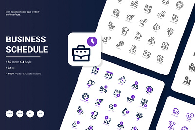 Business Schedule Icon Pack business calender event icon icon design icon pack icon set marketing sechedule time