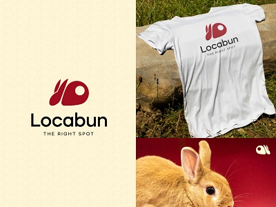 Locabun logo branding custom logo identity location logo logo mark pin rabbit speed