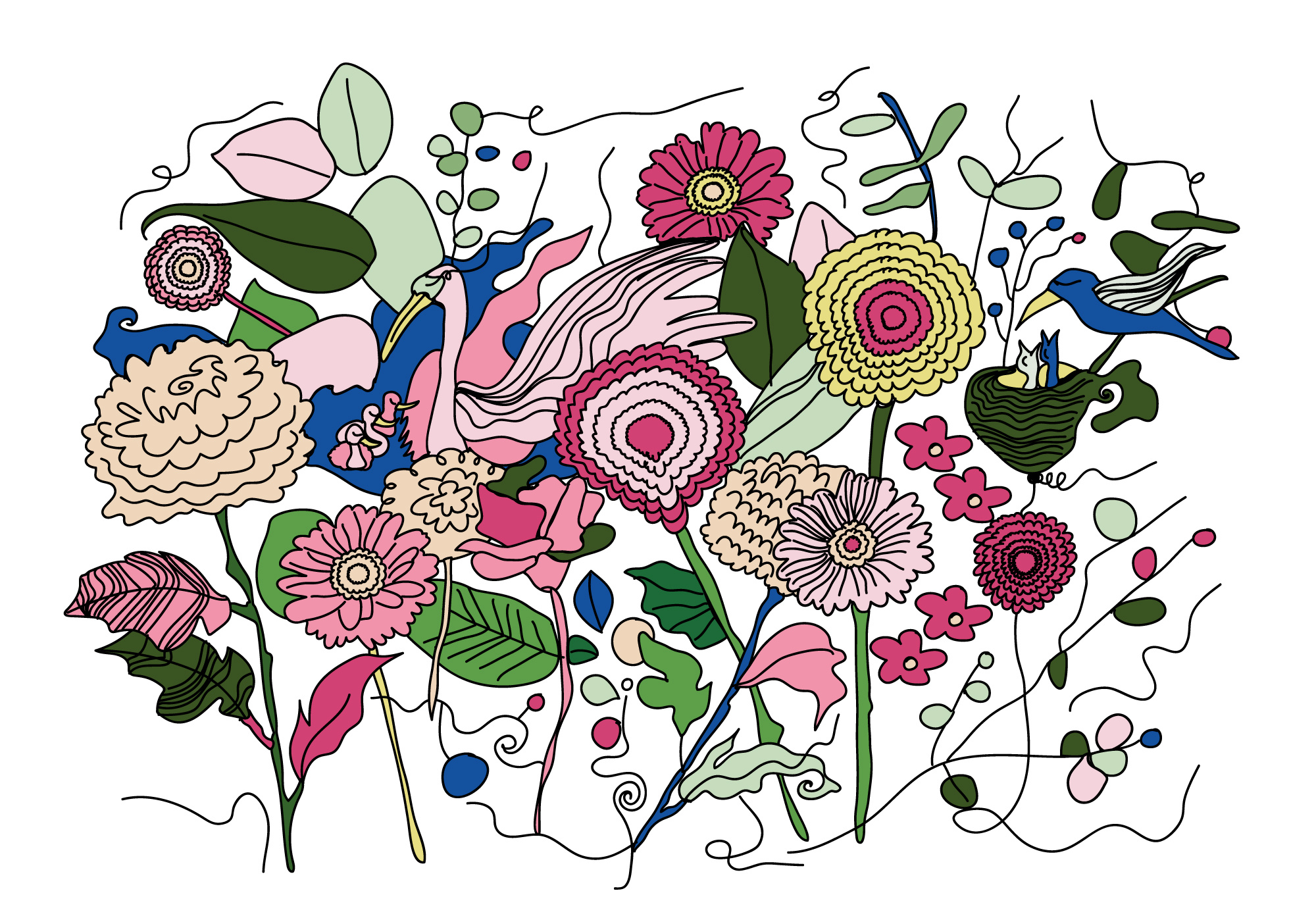 Flower Illustration art botanica branding design flat flower graphic design illustration nature urban vector