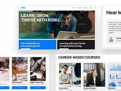 Online Course Clean Modern Creative Landing Page clean course creative customizable education landing page learning modern online study teaching technology template training uiux user friendly web web design website website design