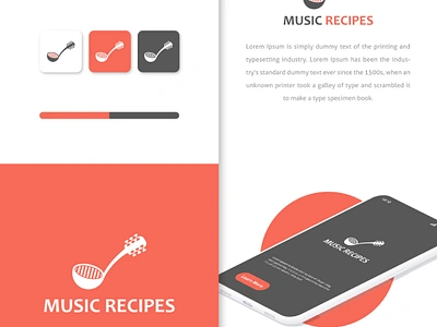 Music Recipes Logo Branding Design. brand logo branding business cooking creative entertainment fast food food graphic design logo logo design minimal minimalist music negative space podcast redesign restaurant