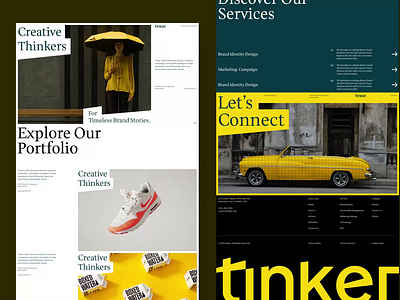 Tinker : Creative Agency - Landing Page agency website animation brand branding creative agency creative design design home page interaction design interface landing page modern design motion graphics ui ui design ui ux web web design website website animation