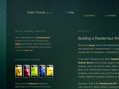 New stylesheet, never used green helvetica transparency web