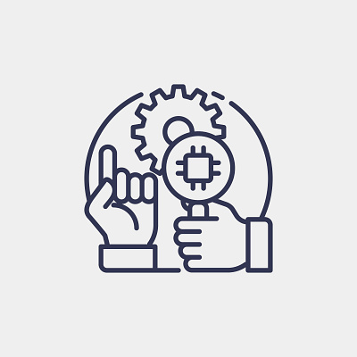 AI Experiments icon design gear graphic design hands icon illustration logo