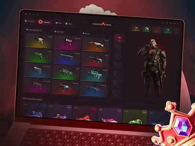 CS:GO Gun Skin Gambling Website UI Design casino couter strike cs2 csgo csgo dashboard csgo gaming csgo website dashboard design dota gaming gun gambling gun skin rust skin gambling