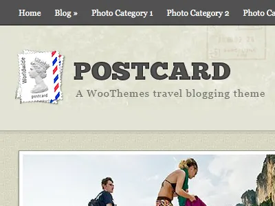 Postcard travel blogging wordpress theme