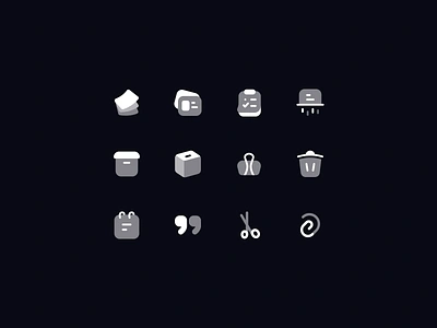 Neaticons Document Icons - Bulk Style archive box attach ballot box binder clip clipboard document icon icon pack iconography icons neaticons newspaper notepad papers quote scissors perspective shader to do trash