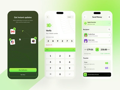 Money Transfer Mobile App app banking finance app fintech application mobile mobile app mobile app design mobile ui design money money t raseluix07 ui ui ux design ux wallet app