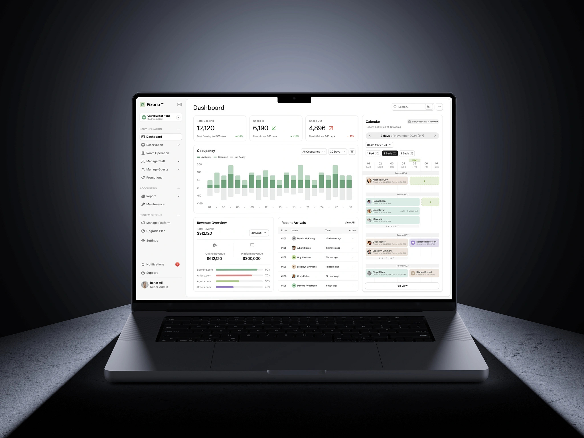 SaaS Hotel Software UI - Showcase Image 0