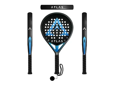 Black and Blue Creative Padel Racket Design adidas padel branding bull padel flat logo illustration padel padel design padel designer padel logo padel racket padel tennis padel work racket racket design smash padel sports design tennis racket