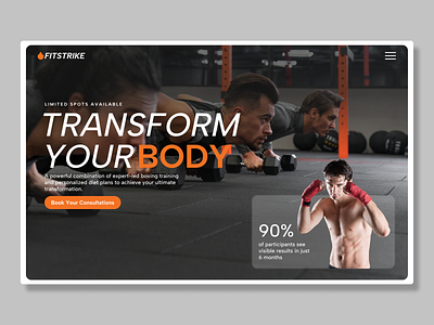 Fitness Program Landing Page Design boxing design exercise fitness fitness journey gym gym life header design health homepage landing page sport sport training sports sports community training web web design website website design