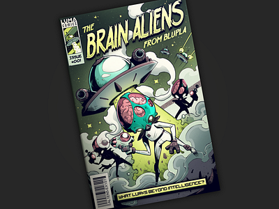 Brain Aliens from Blupla! 👽🛸 aliens animation art artwork assets book cover comic design digital art extraterestrial graphic graphic design graphic novel illustration invader space space craft spaceship tech technology