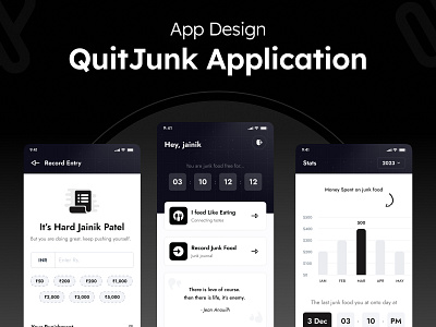 QuitJunk App UI Design app application design ui ui designer ui desinger ux