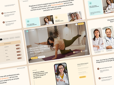 PregCare - Website Design clinical website design design doctor website doctor website design health product design health website design patient care website popular website design porduct design product design ui ui ux design web web design website design website ui design womens care website zeyox studio