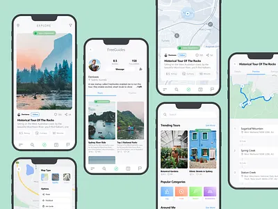 FreeGuides - Tour App design ui ux