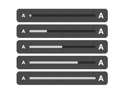 Text scaling indicator overlay revision indicator iphone slider ui usatoday