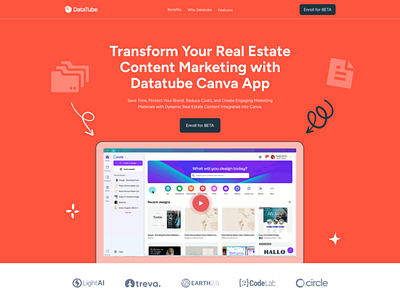 Datatube - Landing Page desing home page landing page uiux design web desing website design