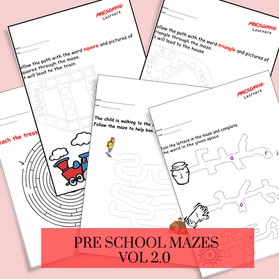 Preschool Maze Activity Book Vol 2. activitybook coloring pages digitalprints