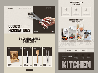 Shopify ecommerce store - KITCHEN brutalism e commerce ecommerce ecommerce landing page kitchen landing page product design shopify landing page store web design website design