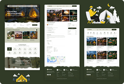 Glamping Landing Page animation branding graphic design logo motion graphics ui