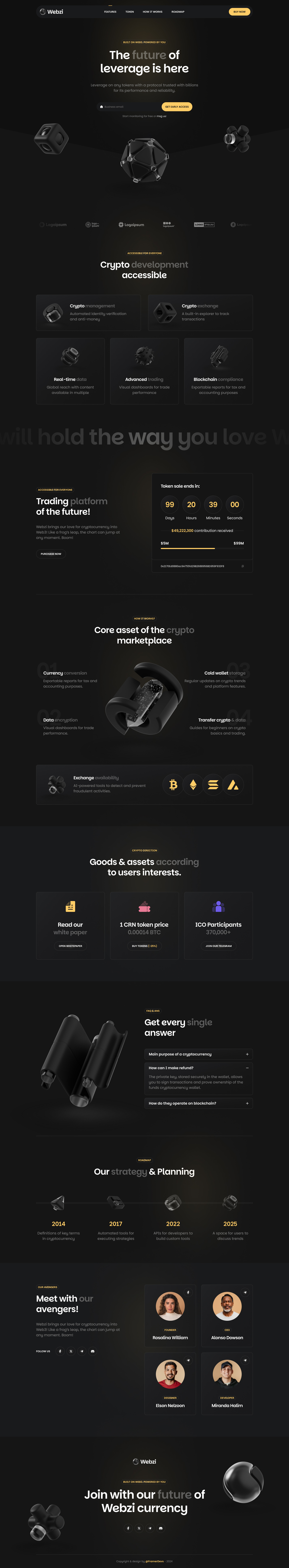 Webzi Blockchain, Cypto & Web3 Website by Shuvo | Designer on Dribbble