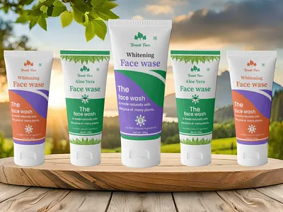 Aloe vera Face Wash Label Design aloe vera label cream design face wash face wash label graphic design label design packaging design tube deisgn