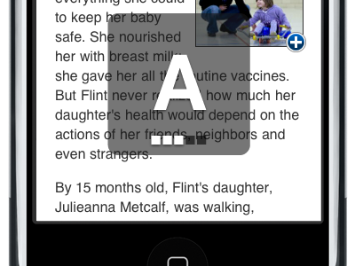 Text scaling indicator overlay alternative bezel indicator iphone ui usatoday