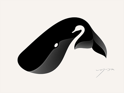 SwanWhale animal brand branding duck illustration logo sea swan whale