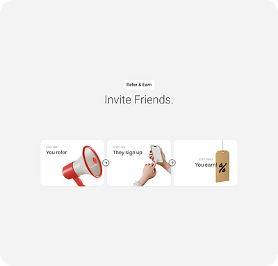 Referral Program Steps - Modern & Minimalistic invite refer referral referrals share shareearn steps