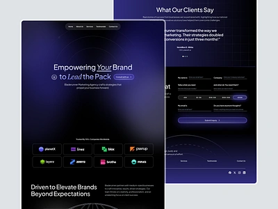 Marketing Agency Landing Page - UI Exploration dark design gradient landing page modern project purple ui ux web website design