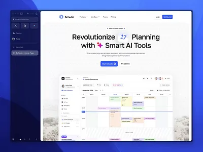 Schedio - Hero Design ai calendar design hero landing page saas schedule task ui uidesign ux uxerflow web web design website