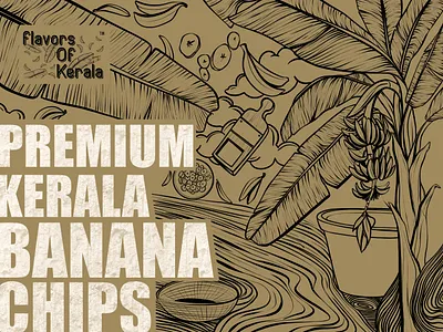 Banana chips label illustration design illustration illustrationart illustrator kerala procreate procreateart