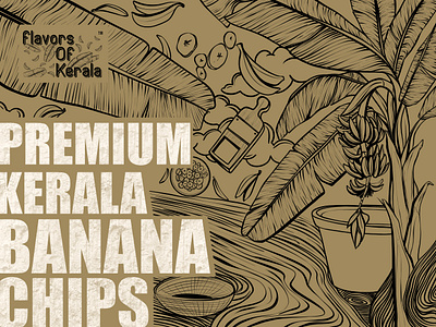 Banana chips label illustration design illustration illustrationart illustrator kerala procreate procreateart