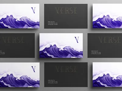 Verse Wine - Branding bottle brand branding business cards clean design graphic design identity label logo ocean packaging poetry sea symbol verse water waves wine