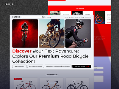 Bicycle E-commerce Landing Page bicycle branding creativedesign design designer e commerce frontend fullstack graphic design landingpage market moderndesign productdesign red ui uidesign uiux webdesign webdev website