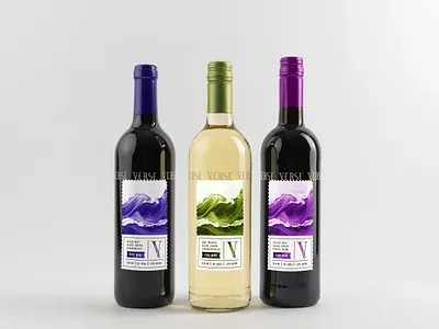 Verse Wine - Branding bottle brand branding clean design drink flow graphic design icon identity label logo ocean packaging poetry sea verse water waves wine