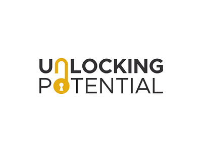 unlocking potential wordmark logo clever concept creative lock logo minimal modern potential unlock wordbased wordmark