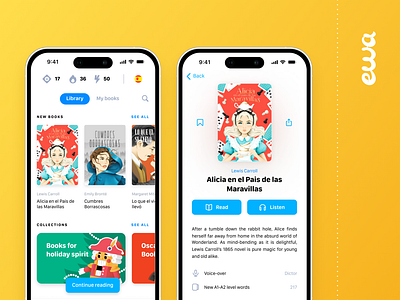 EWA Learn Languages - Library app book catalog education ios iphone library ui ux