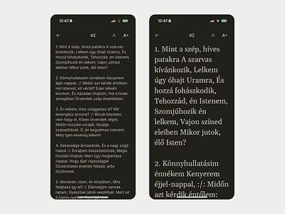 Scaling Font For a Hymn App app book hymn mobile reader scaling font singing text ui ux