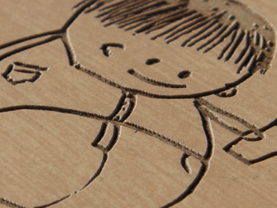 fat. desk drawing laser etch wood