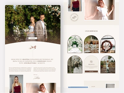 Bloombliss|| Wedding Planner Website || 2025 bride catering event event management interface landing page marriage minimal photoshoot ui uiux design web design website wedding wedding agency wedding card wedding organizer wedding planner wedding planner website wedding website