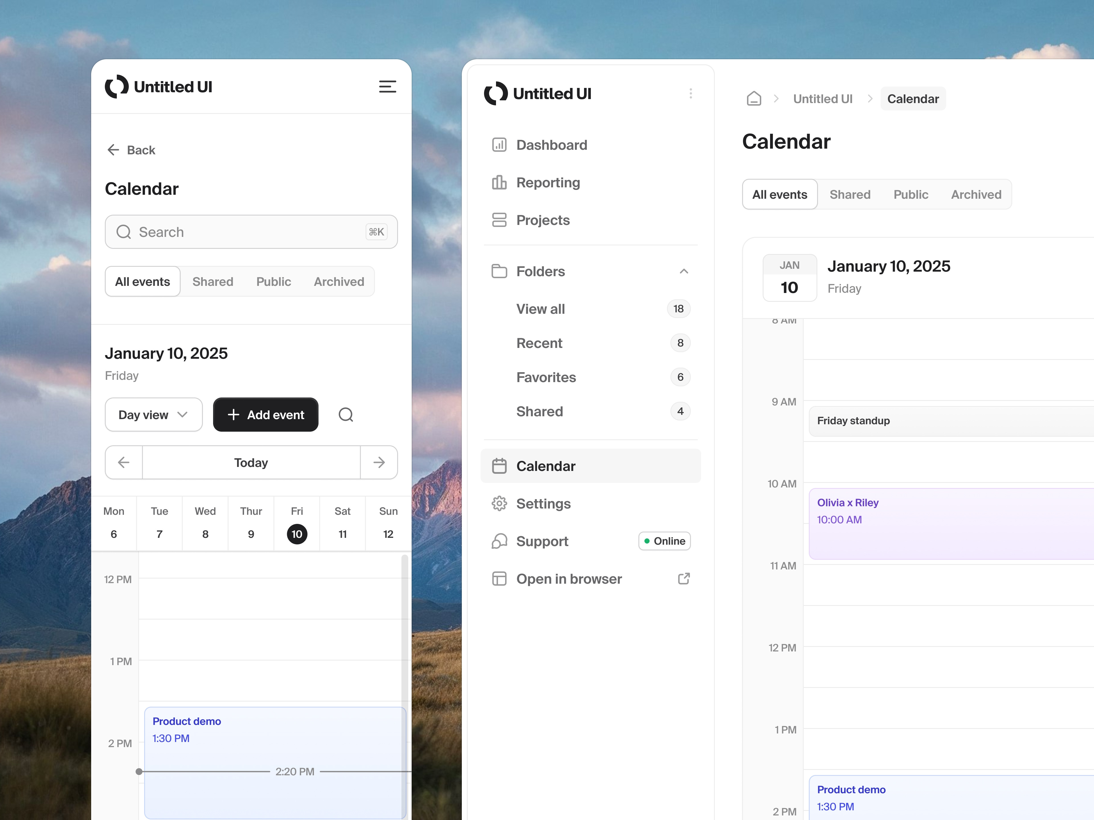 Calendar week view — Untitled UI by Jordan Hughes® on Dribbble