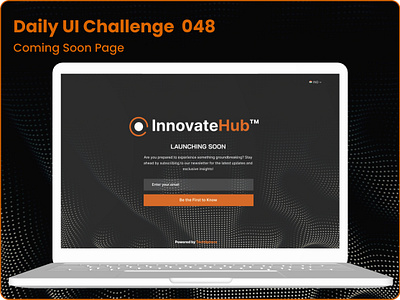 Challenge #048 - Coming Soon Page | Daily UI brandlaunch calltoaction cleanui comingsoon creativedesign dailyui darktheme designinspiration interactivedesign landingpage minimaldesign modernui newsletterdesign productlaunch teaserpage uichallenge uidesign uxdesign webdesign websitedesign