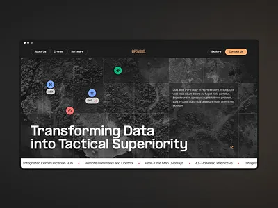 AI-Driven Tactical Decision Platform ✸ Drone SaaS ai artificial intelligence dark mode data geo map platform saas typography ui