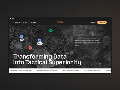 AI-Driven Tactical Decision Platform ✸ Drone SaaS ai artificial intelligence dark mode data geo map platform saas typography ui