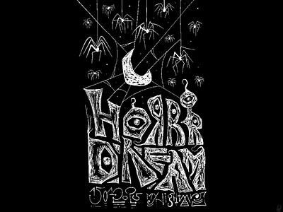 HORROR DREAM artlogo dread dream hight horror illustration logoart night sky nightmare sky spiders stars terrible dream