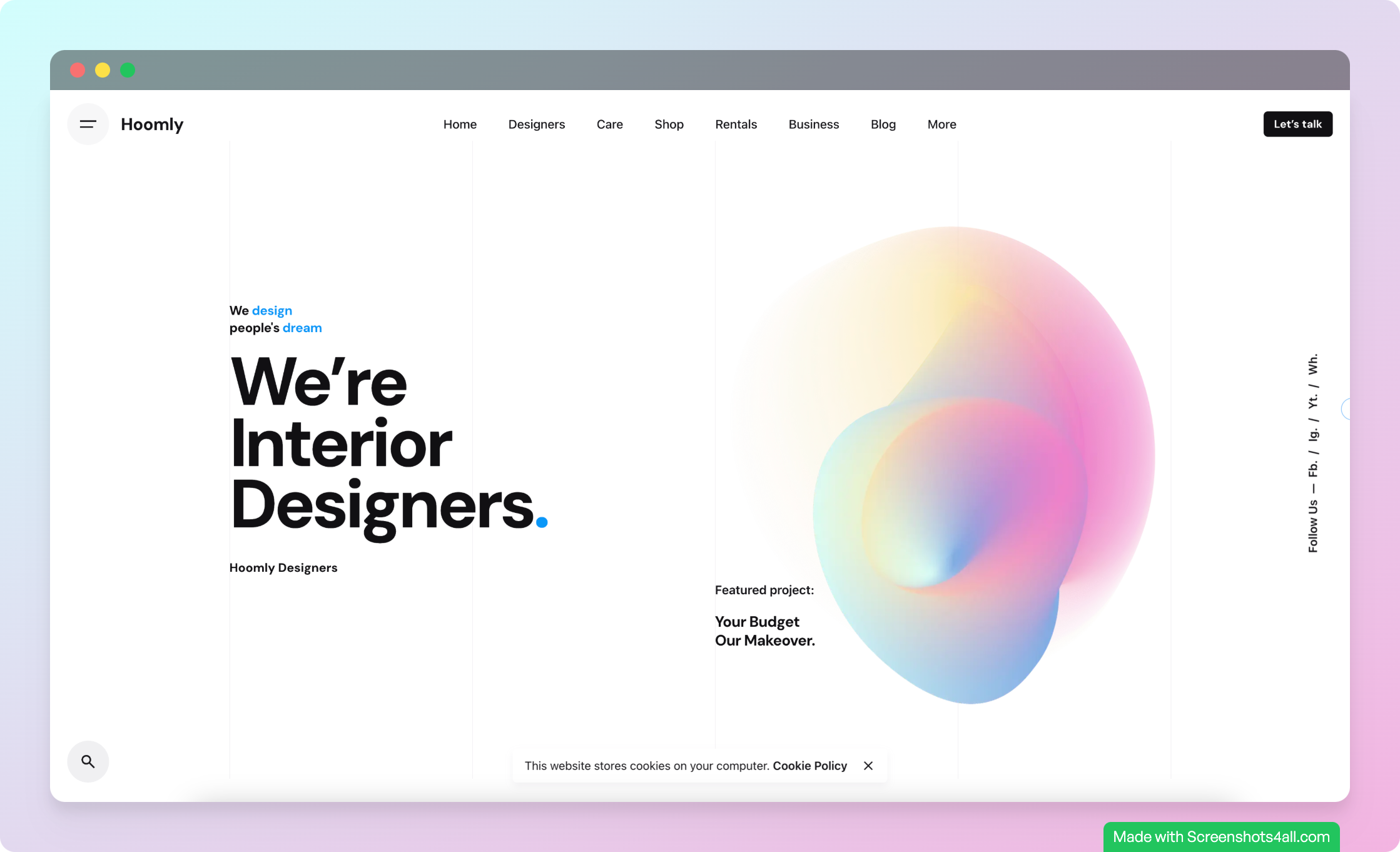 Interior Designer Landing Page Design